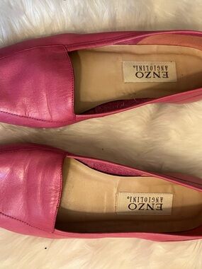 Enzo Angiolini Hot Pink Leather Slip-On Loafers